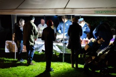 Queuing for Pork, Apple and Stuffing Rolls, Bonfire Night at WsM CC, 04/11/2017